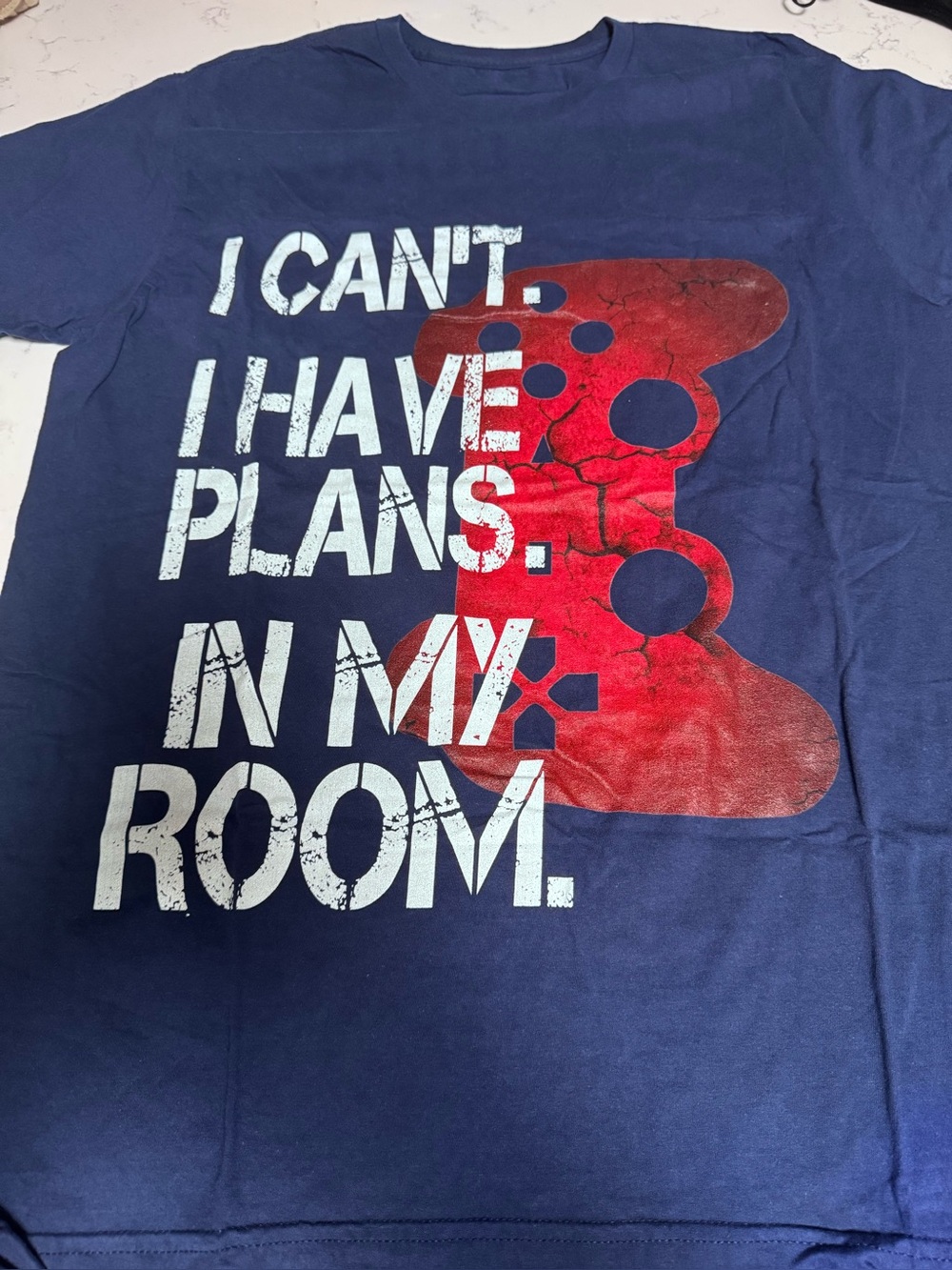 I CAN'T. I HAVE PLANS. IN MY ROOM. Navy Wall Art Print
